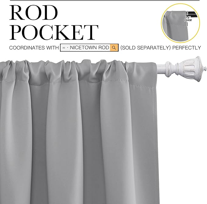 NICETOWN Blackout Curtain Panels 84 inches Long - Image 3