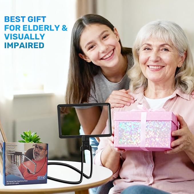 5X Neck Magnifying Glass with Light, Magnifier with Light Hands Free, Full Book - Image 7