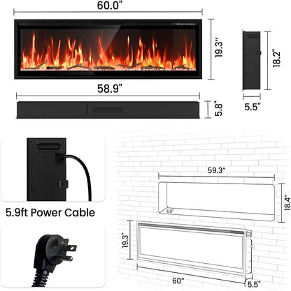 60” Smart Electric Fireplace - Image 8
