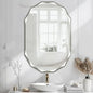 Bathroom Mirror for Wall, Beveled Edge Frameless Wall Mount Vanity Mirror by ladynow