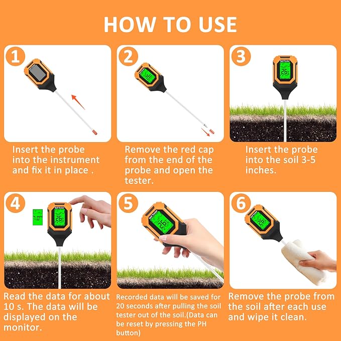 4-in-1 Soil Moisture Meter Digital PH Meter/Soil Moisture/Plant - Image 5