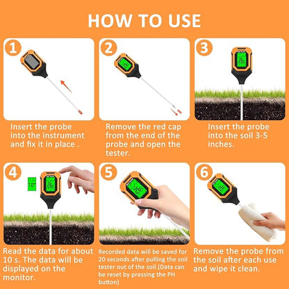 4-in-1 Soil Moisture Meter Digital PH Meter/Soil Moisture/Plant - Image 5