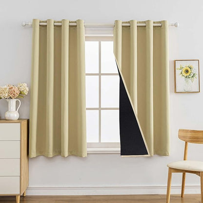 Anytime 100% Blackout Curtain 2 Panels Set, Thermal Insulated Window Drapes by Anytime