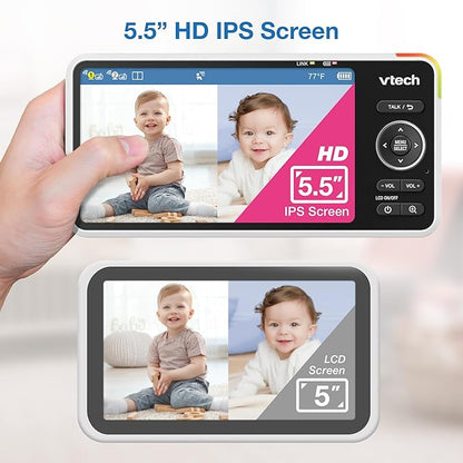 VTech 2-Cameras Smart WiFi Baby Monitor, 2K CMOS Sensor Camera, 5.5-inch HD IPS - Image 5