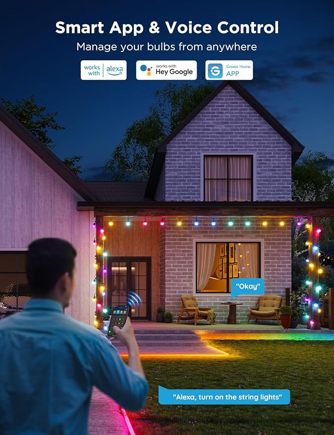 Govee Smart Outdoor String Lights 2, 48ft Outdoor Lights - Image 3