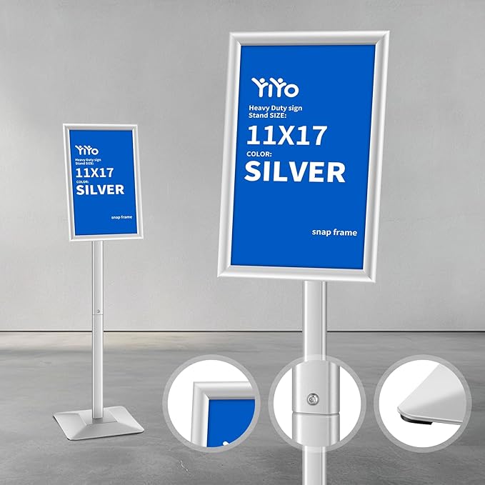 YIYO Sign Stand Poster Stand，adjustable heavy duty pedestal Sign Holder Floor - Image 4
