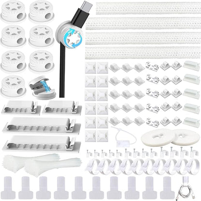 ELII 328Pcs Cable Management Kit, 8 Magnetic Cable Clips, 69Adhesive Cable by OfficeArtCraftsProducts