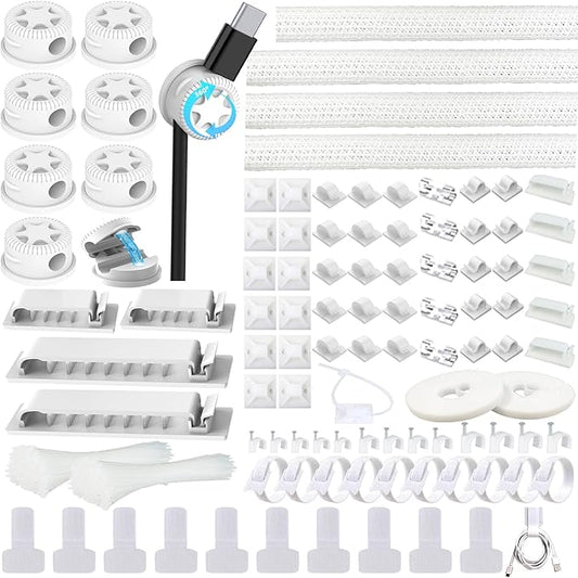 ELII 328Pcs Cable Management Kit, 8 Magnetic Cable Clips, 69Adhesive Cable by OfficeArtCraftsProducts