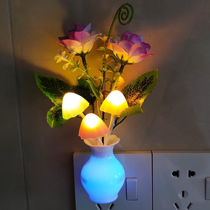 AUSAYE 4 Pack Plug in LED Night Light Sensor Rose Light, Energy Saving Lamp - Image 2