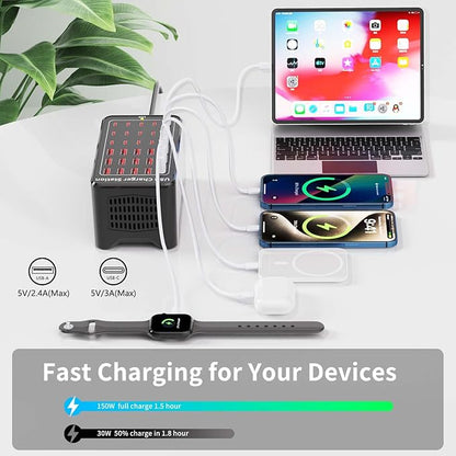 150W USB Charging Station, 30-Port USB C Charger Block, Smartphones - Image 3