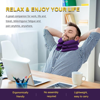Cervical Traction Device for Neck Pain Relief, Adjustable Inflatable Neck - Image 7
