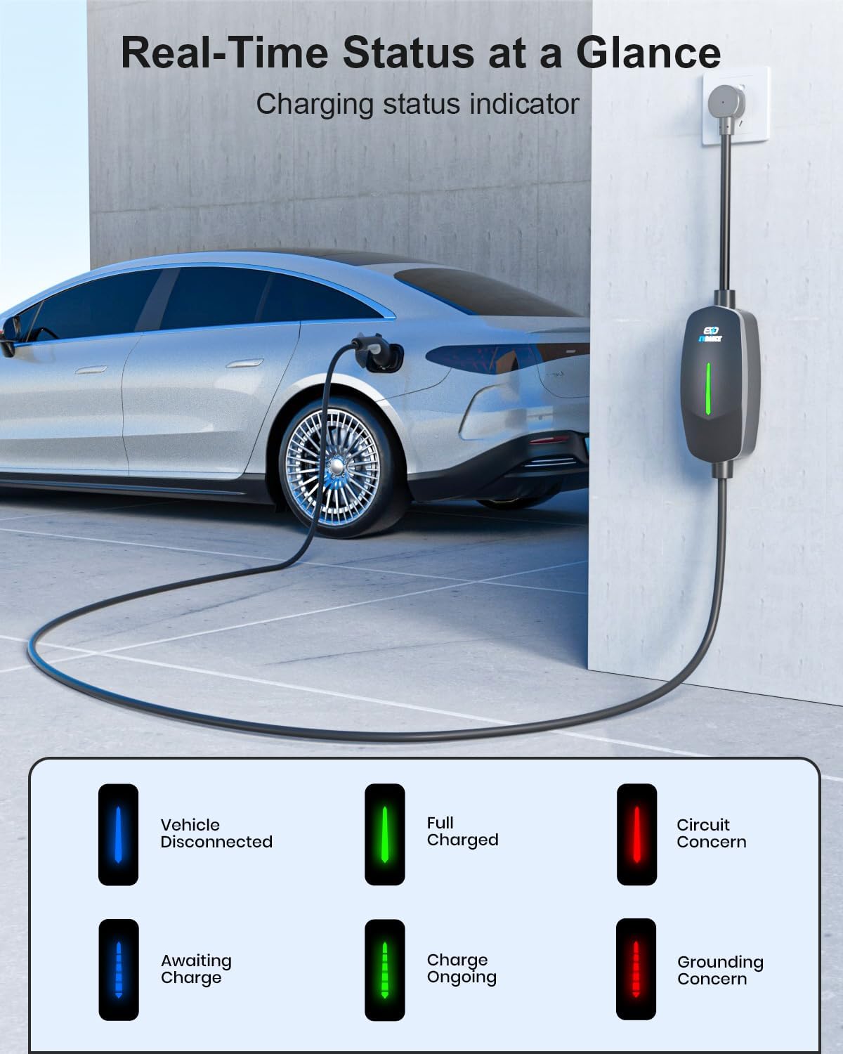 EVDANCE Level 1&2 EV Charger, Electric Vehicle Portable Charger with 25FT...