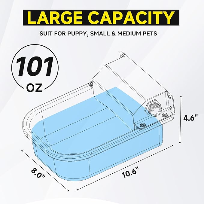 Automatic Water Dispenser for Dogs, 3L /101 oz 304 Stainless Steel Dog Water - Image 5