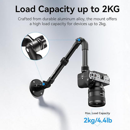 ULANZI ZJ04 Magic Arm Camera Wall Mount Overhead Mount, 70cm/27.6inch Aluminum - Image 6