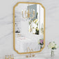 Gold Bathroom Mirror for Wall 20" x 30" Modern Rounded Corner Rectangle Mirror by FerytangeHome