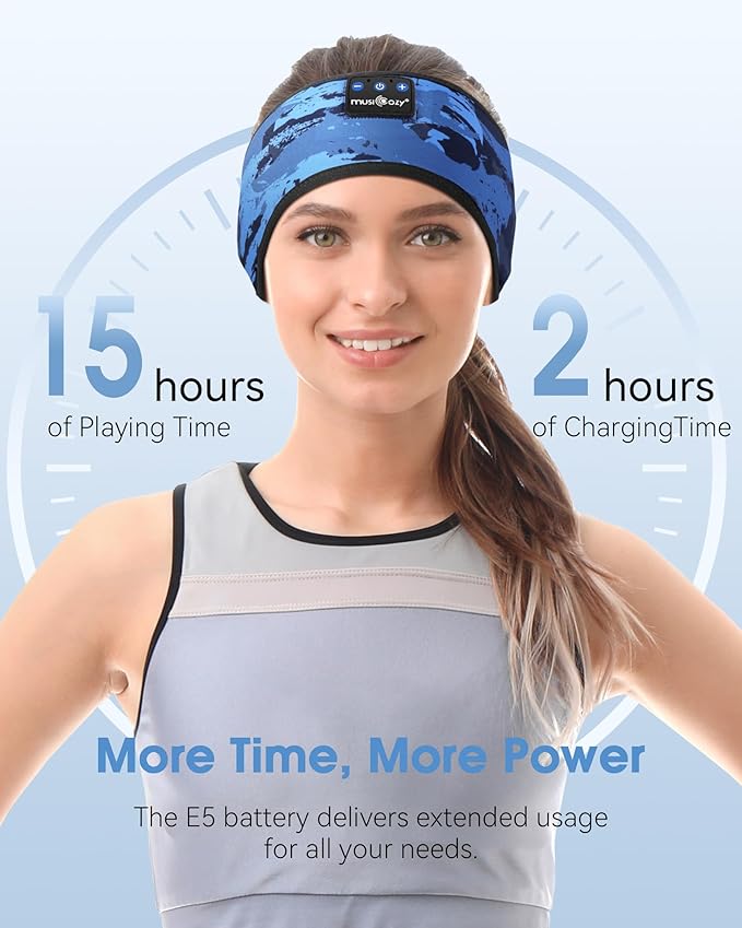MUSICOZY Bluetooth 5.4 Sleep Headband Headphones, Wireless Sweatproof Earbuds - Image 5