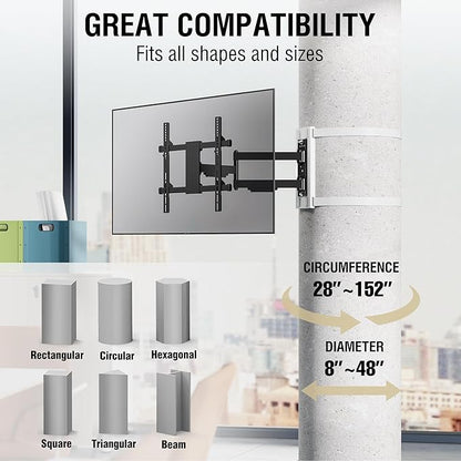 CondoMounts CLMTVA1044 Full Motion Large Pillar TV Mount | Column | Round & - Image 8