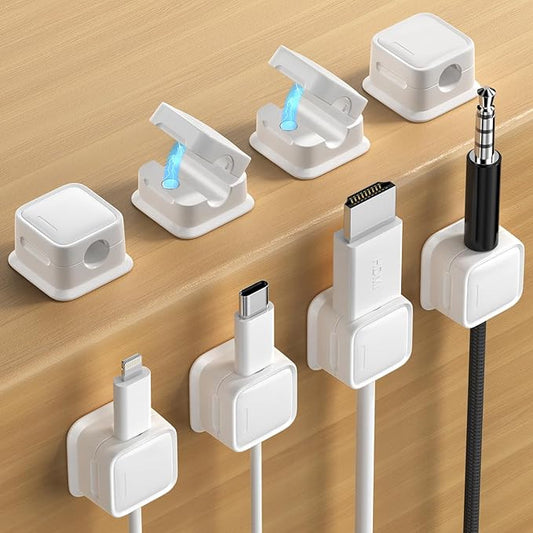 8 Pack Magnetic Cord Organizer Holder, Strong Adhesive Desk Cable Management by Costop
