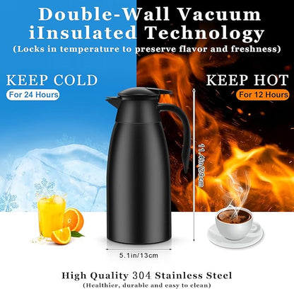 Norme 2 Pcs Thermal Coffee Carafe Insulated Stainless Steel Coffee Carafe - Image 2