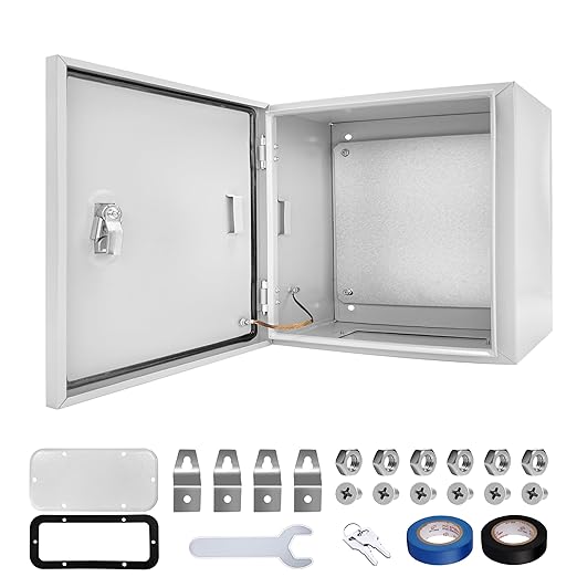 Outdoor Electrical Box 12 x 12 x 8''D NEMA 4X Enclosure Steel Box, Waterproof & by CXCESNS