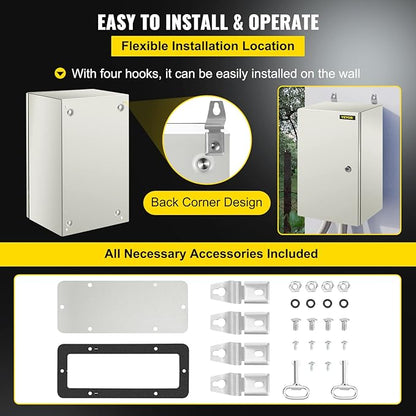 VEVOR NEMA Steel Enclosure, IP66 Waterproof & Dustproof, Outdoor/Indoor - Image 6