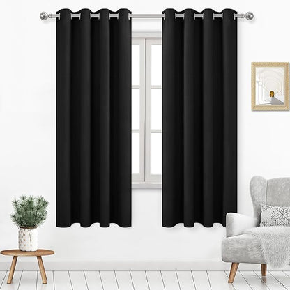 DWCN Black Blackout Curtains for Bedroom, Room Darkening Thermal Insulated by DWCN