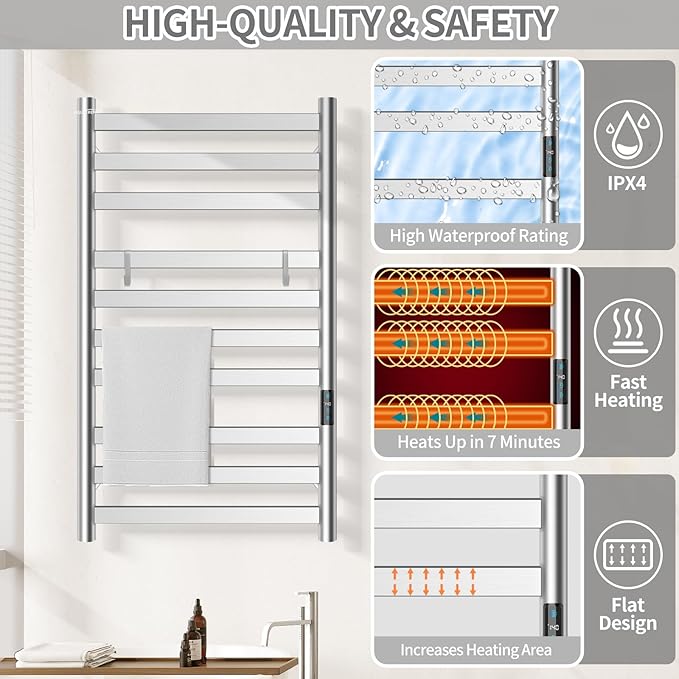 Heated Towel Rack for Bathroom, Towel Warmer - Image 4