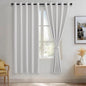 JIUZHEN Greyish White Blackout Curtains by JIUZHEN