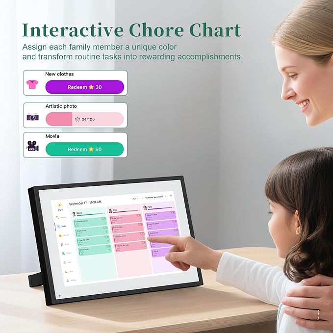 Smart Digital Calendar, 10.1" HD Smart Touch Screen Home Interactive Electron - Image 4