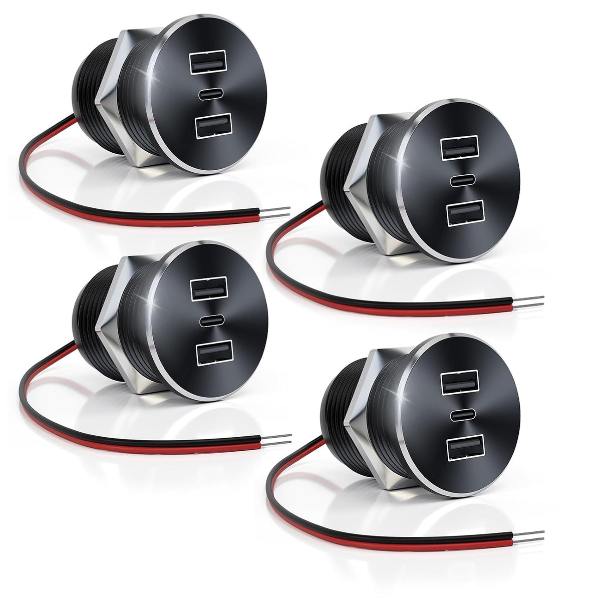 72w rv usb outlet all-aluminum 12v/24v 3 ports, main product view