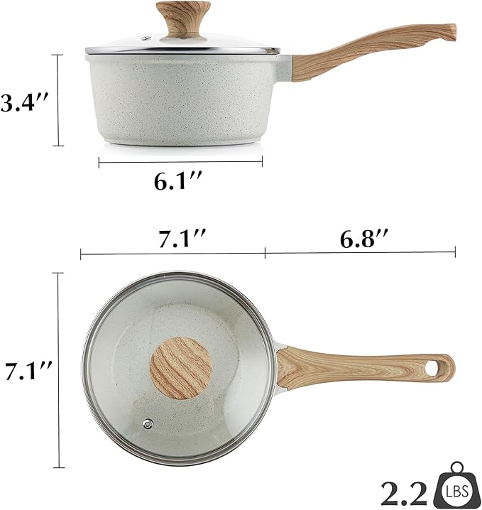 SENSARTE White Ceramic Nonstick Saucepan - Image 9
