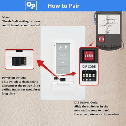 Universal Ceiling Fan Wall Remote Control Kit Replacement - Image 6