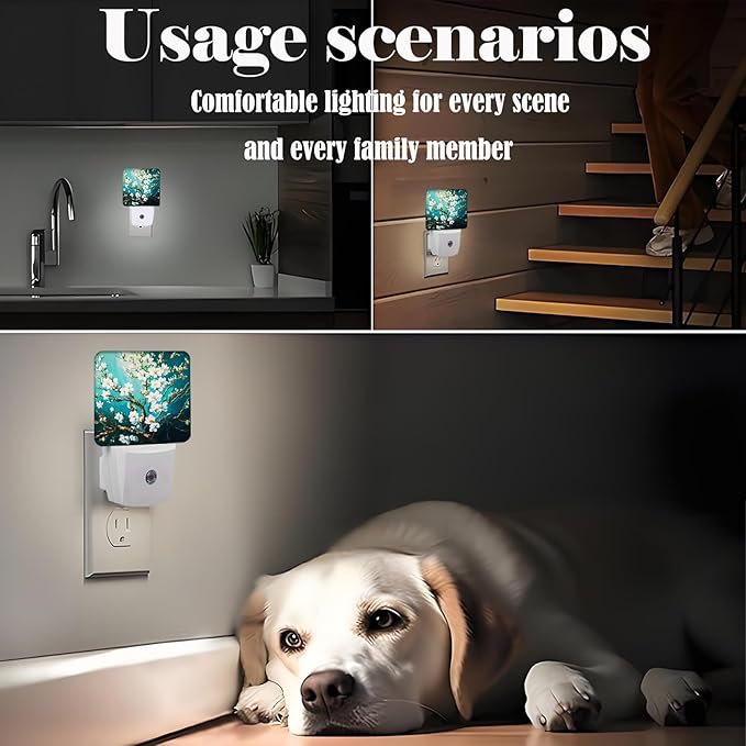 FSHVQKD Blossoming Almond Tree Night Light, Plug-in Nightlights Auto Sensor - Image 6