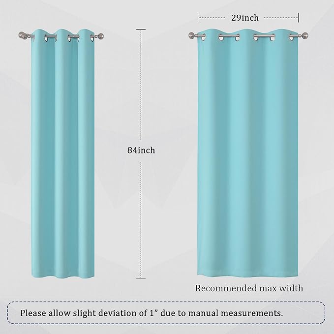 DUALIFE Aqua Curtains for Living Room Bedroom Light Blocking Window Curtains - Image 6