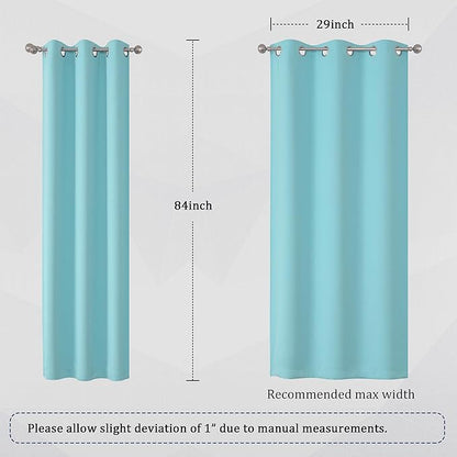 DUALIFE Aqua Curtains for Living Room Bedroom Light Blocking Window Curtains - Image 6