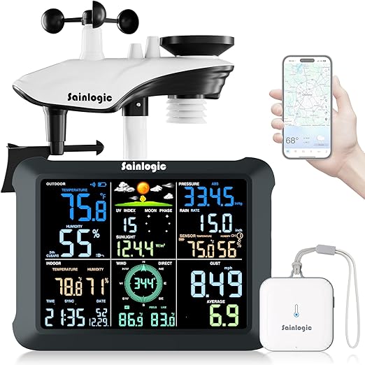 Sainlogic SA9 Plus Smart WiFi Weather Stations Wireless Indoor Outdoor Sensor by Sainlogic