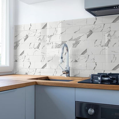Art3d 102-Piece Faux Stone Peel and Stick Backsplash Tile, Waterproof Thick PVC - Image 2