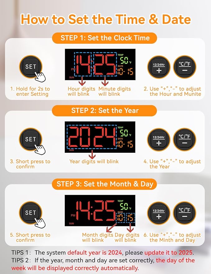 Netzu Alarm Clocks for Bedrooms, Digital Alarm Clock - Image 3