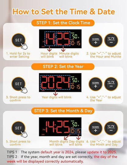 Netzu Alarm Clocks for Bedrooms, Digital Alarm Clock - Image 3