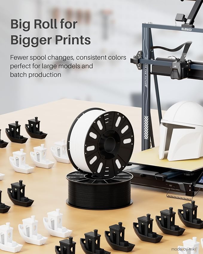 ELEGOO PLA Filament 1.75mm Black 3KG, 3D Printer Filament Dimensional Accuracy - Image 2