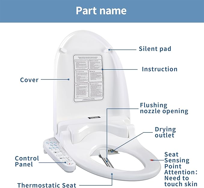 KERDE 08 Smart Electric Bidet Toilet Seat - Image 6