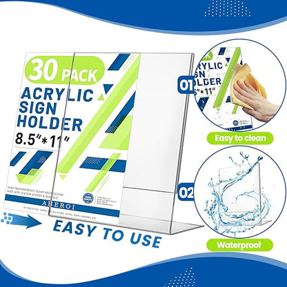 Aheroi Acrylic Sign Holder 8.5 x 11, Plastic Stands Flyer Display, Office - Image 4