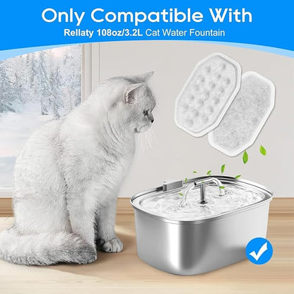 24 Pack Stainless Steel Cat Fountain Filters Compatible - Image 2