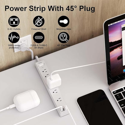 6Ft Power Strip Surge Protector - Image 2