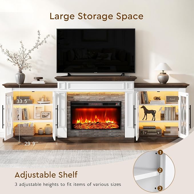 104" LED Fireplace TV Stand - Image 6