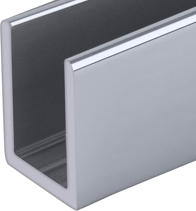 Brixwell SDCD38BA-CCP48 Brite Anodized 3/8" Fixed Panel Shower Door Deep by Brixwell