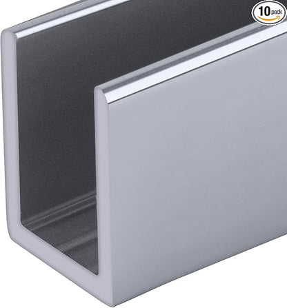 Brixwell SDCD38BA-CCP23-XCP10 Brite Anodized 3/8" Fixed Panel Shower Door Deep by Brixwell
