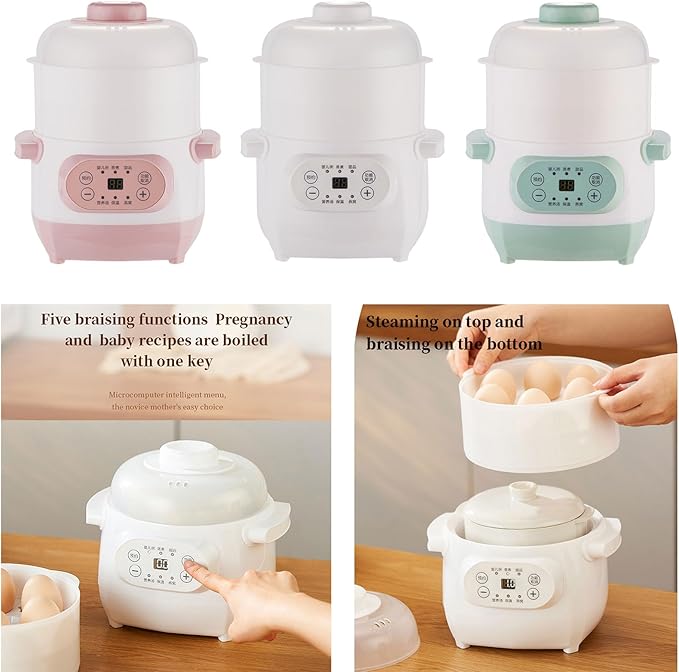 1L Ceramic Stew Pots Electric Porridge Soup Cooker - Image 7