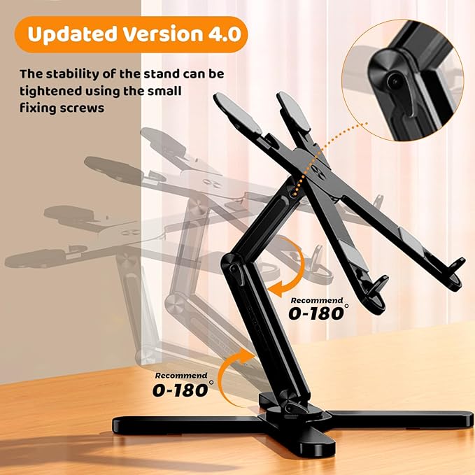 Laptop Stand with 360 Rotating Base, Computer Notebook Laptop Riser Metal Holder - Image 2