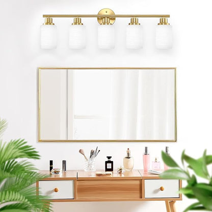 Guliaofo 5-Light Vanity Lights, Brushed Gold Bathroom Light Fixture - Image 7